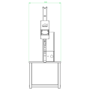 Luftbetriebene Maschine zum Einsetzen von Verbindungselementen mit einer Ausladung von 80 kN und einer Tiefe von 500 mm