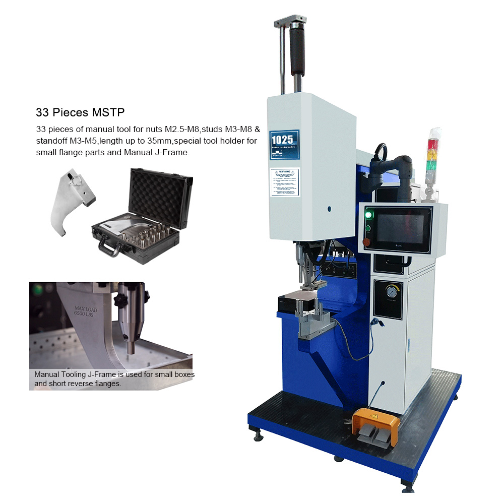 1025MSPe CNC-Touchscreen zur schnellen Installation von 4 verschiedenen Befestigungselementen in einer Pannel-Hardware-Einfügungsmaschine